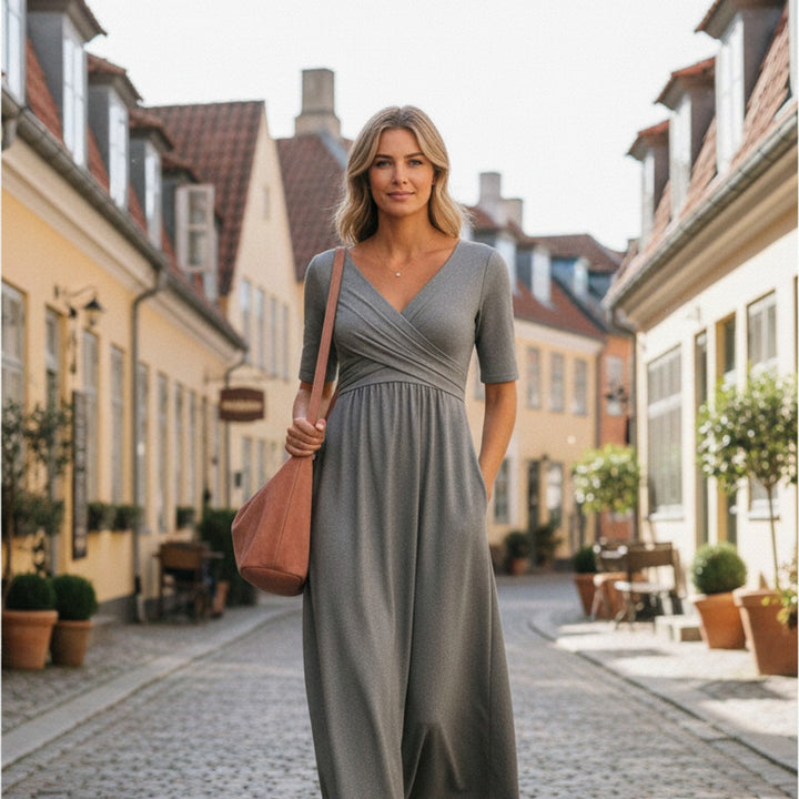 Frida | Dame Elegant Wrap Midi Kjole