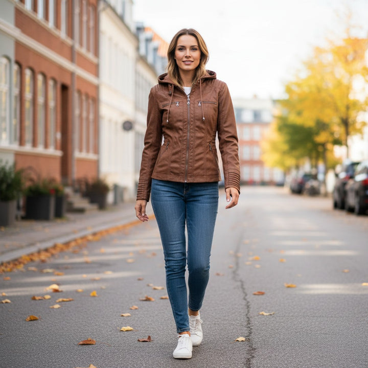 Delphine | Dame Hættetrøje Med Asymmetrisk Lynlås