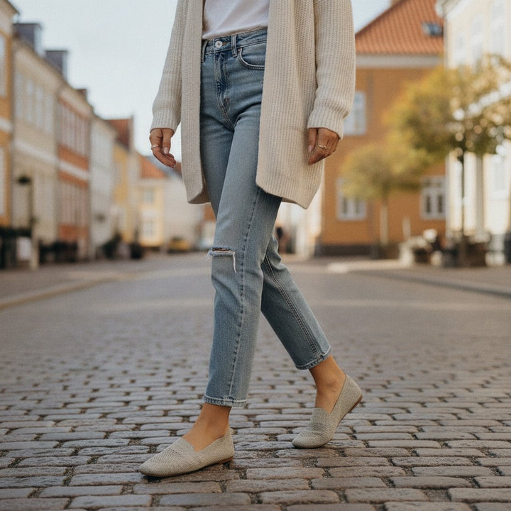 Sofie | Dame Klassisk Komfortsko med Polstret Sål