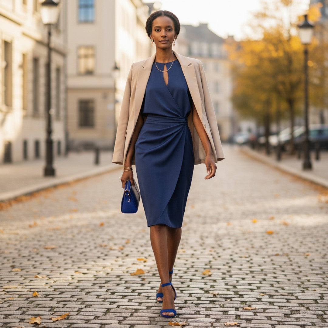 Amalie | Dame Elegant Slank Midi Kjole