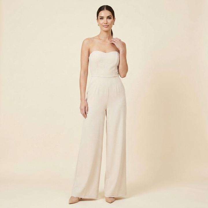 Agnes | Dame Stropløs Buksedragt - Korset Jumpsuit