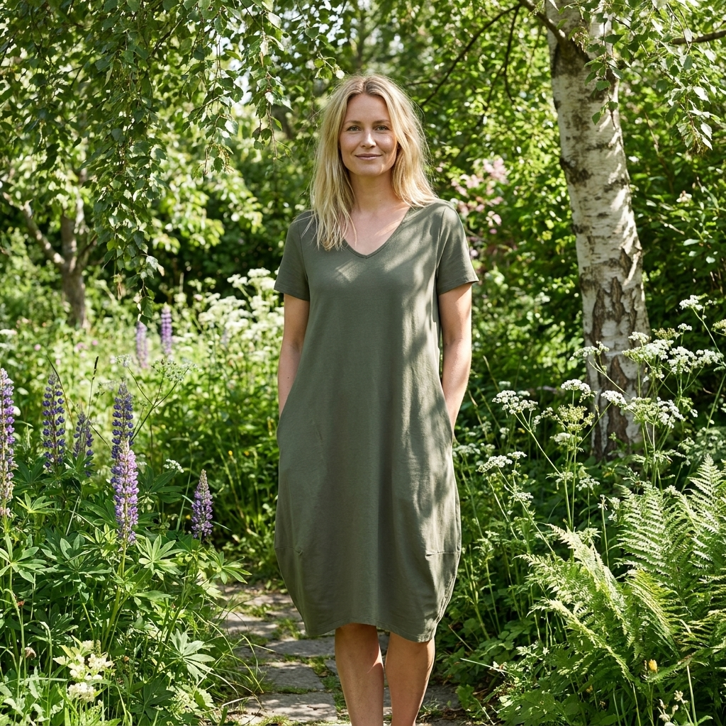 Sofie | Dame Afslappet Kjole med Lommer