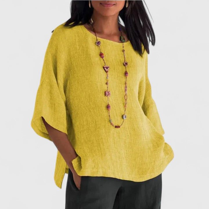 Louise | Dame Oversized Bluse med 3/4 Ærmer