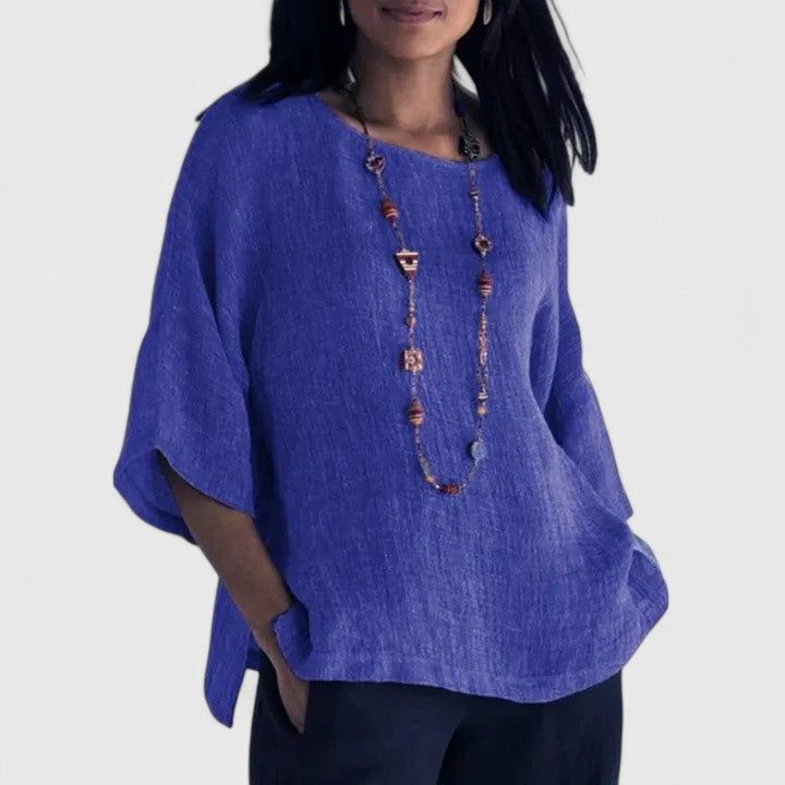 Louise | Dame Oversized Bluse med 3/4 Ærmer