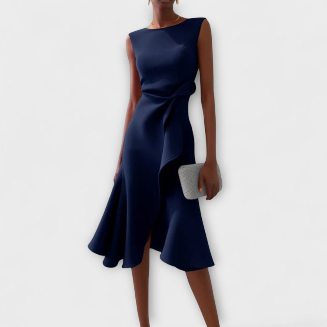 Sofia | Dame Elegant Asymmetrisk Midikjole