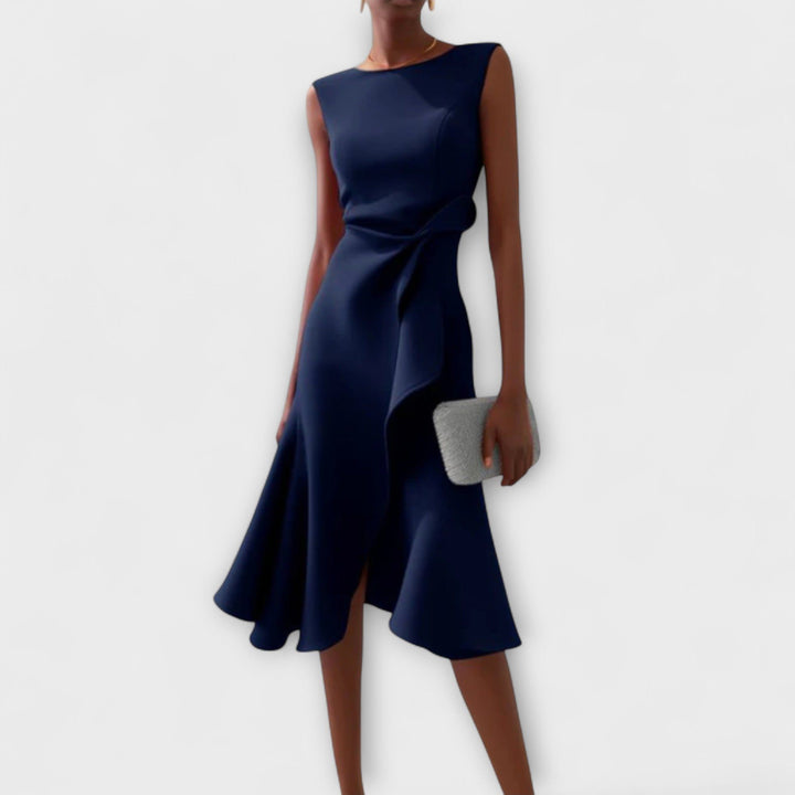 Sofia | Dame Elegant Asymmetrisk Midikjole