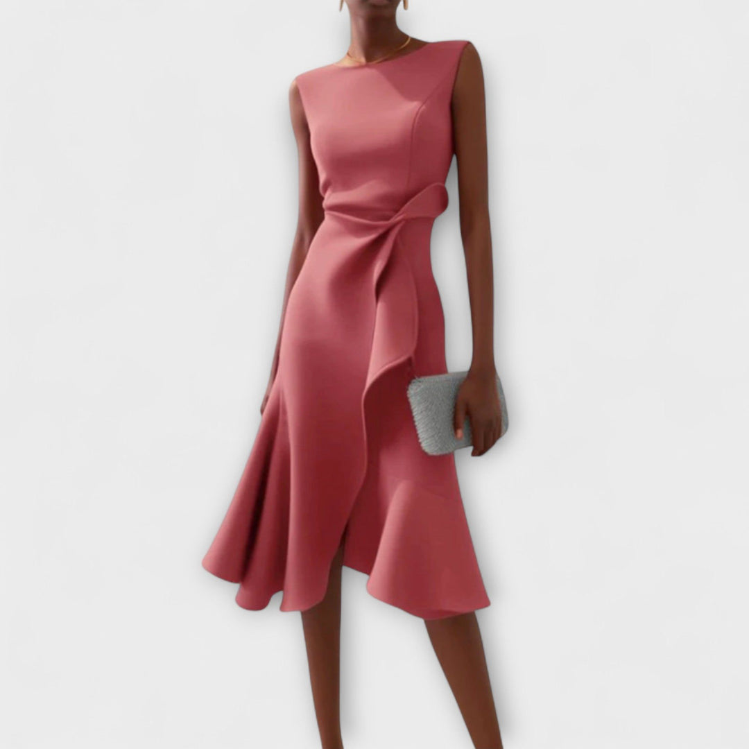 Sofia | Dame Elegant Asymmetrisk Midikjole