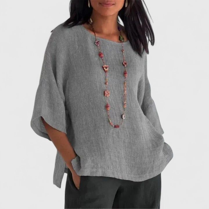 Louise | Dame Oversized Bluse med 3/4 Ærmer