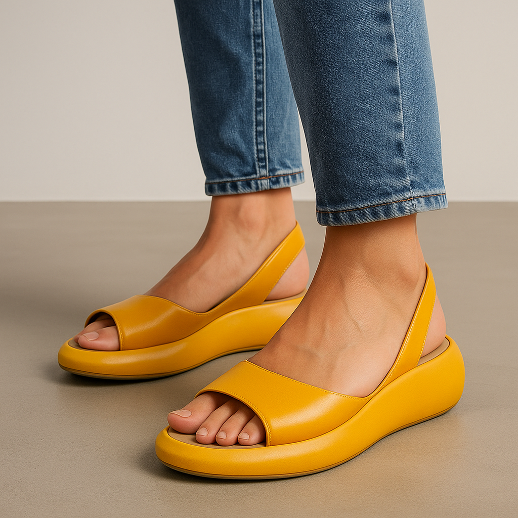 Frida | Dame Flad Sandal Åben Tå Slingback