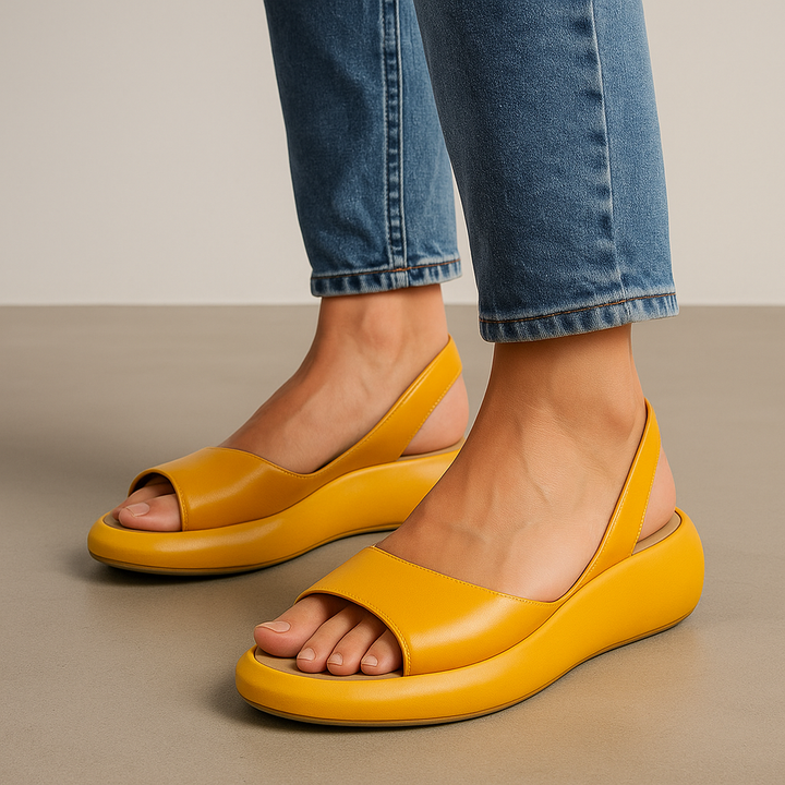 Frida | Dame Flad Sandal Åben Tå Slingback
