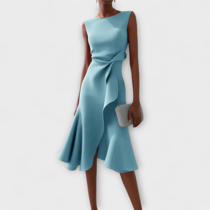 Sofia | Dame Elegant Asymmetrisk Midikjole