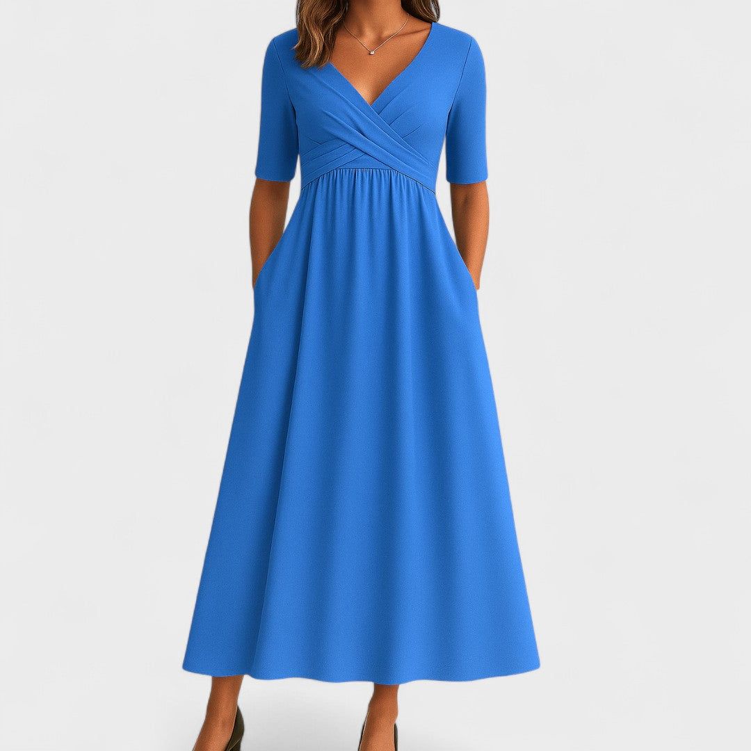 Frida | Dame Elegant Wrap Midi Kjole