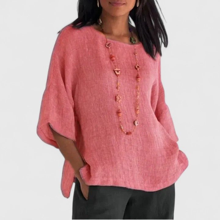 Louise | Dame Oversized Bluse med 3/4 Ærmer