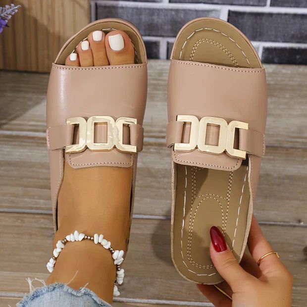 Signe | Dame Kilehæl Sandal Med Ekstra Højde