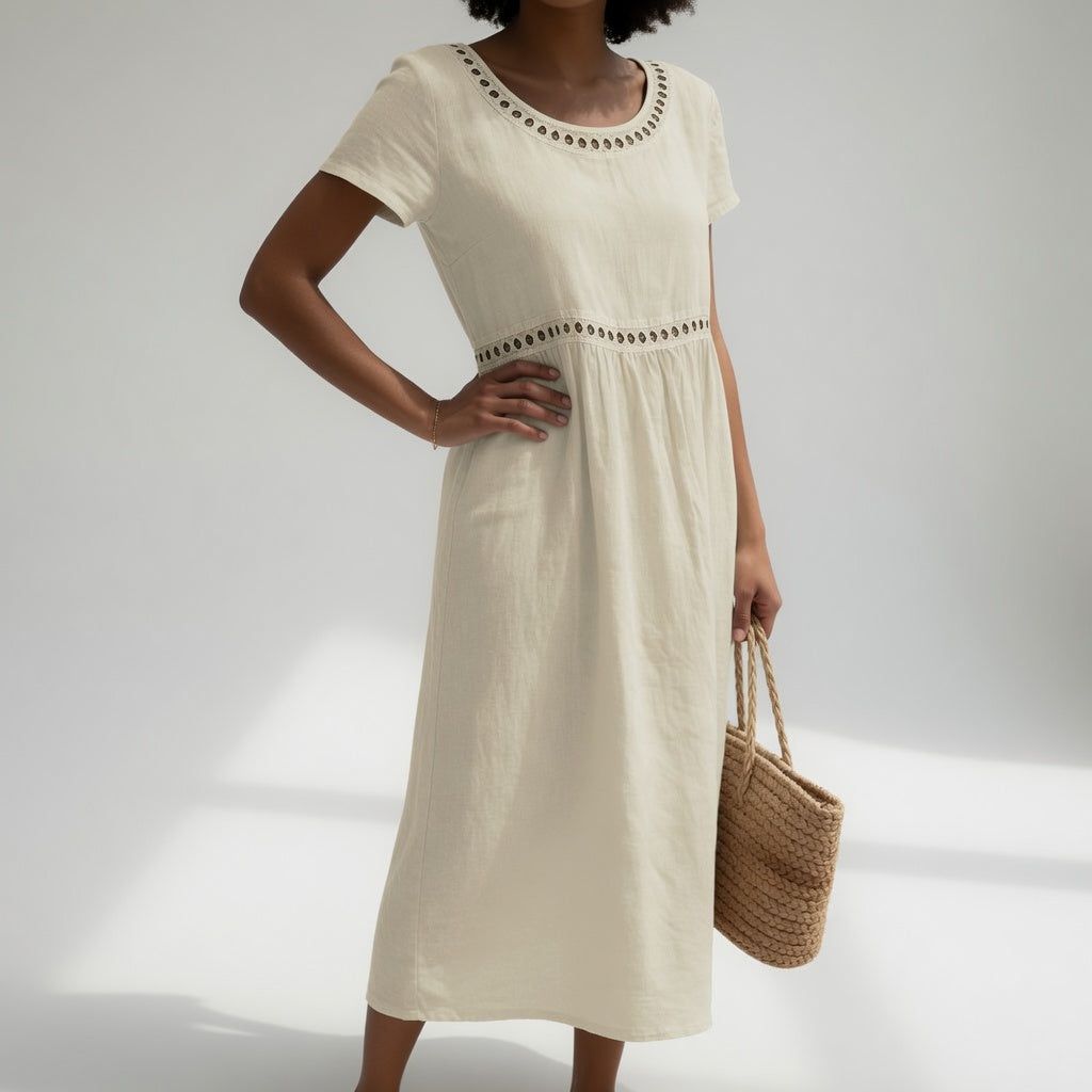 Sofie | Dame Empire Kjole med Broderi
