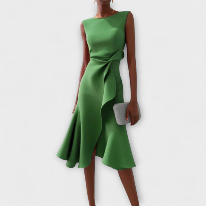 Sofia | Dame Elegant Asymmetrisk Midikjole