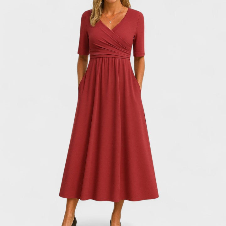Frida | Dame Elegant Wrap Midi Kjole